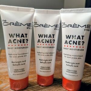 Lot of 3 - the CREME shop What Acne? Daily Moisturizer. Safety seals intact.